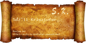 Süli Krisztofer névjegykártya